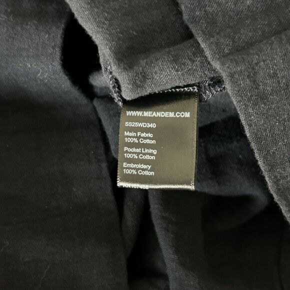 ME+EM Embroidered Cheesecloth Short Mini Dress in Dark Navy 100% Cotton Size 8 - Picture 7 of 7